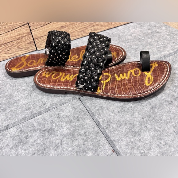 🖤🤎Sam Edelman Black Leather Germaine Toe-Ring Sandals 🖤🤎 - Picture 4 of 5